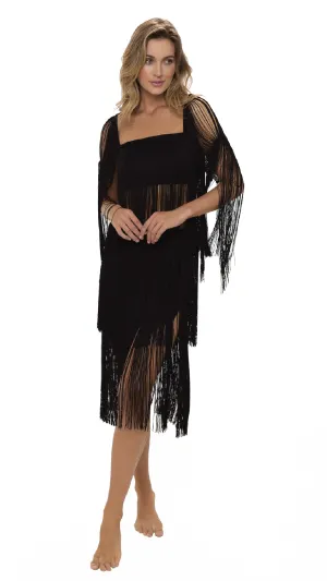 Black Poncho Coverup