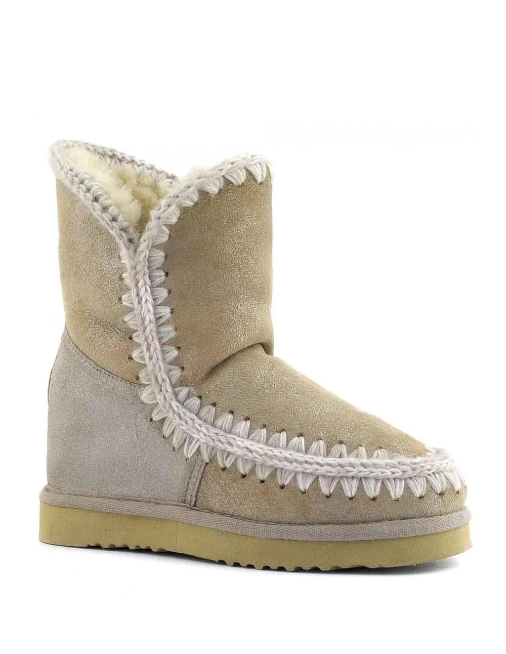 Botas MOU Skimo Inner Wedge Beiges y Grises Mujer