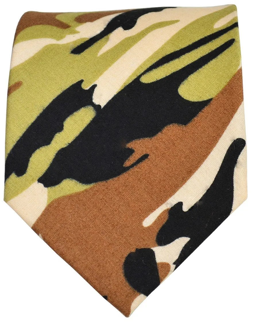 Brown Camouflage Cotton Tie Set