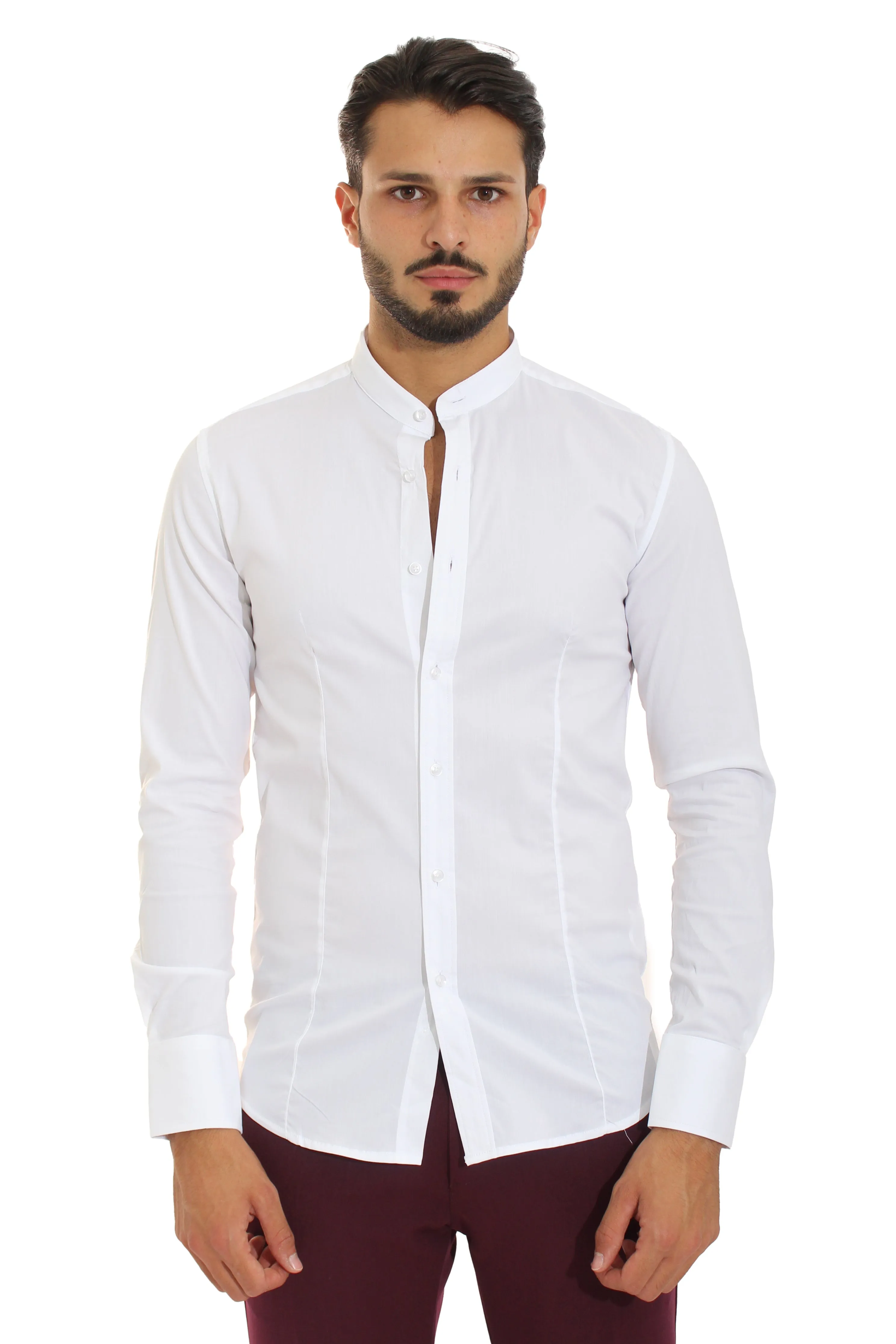 Camicia Uomo Maniche Lunghe Tinta unita Art. Cm116