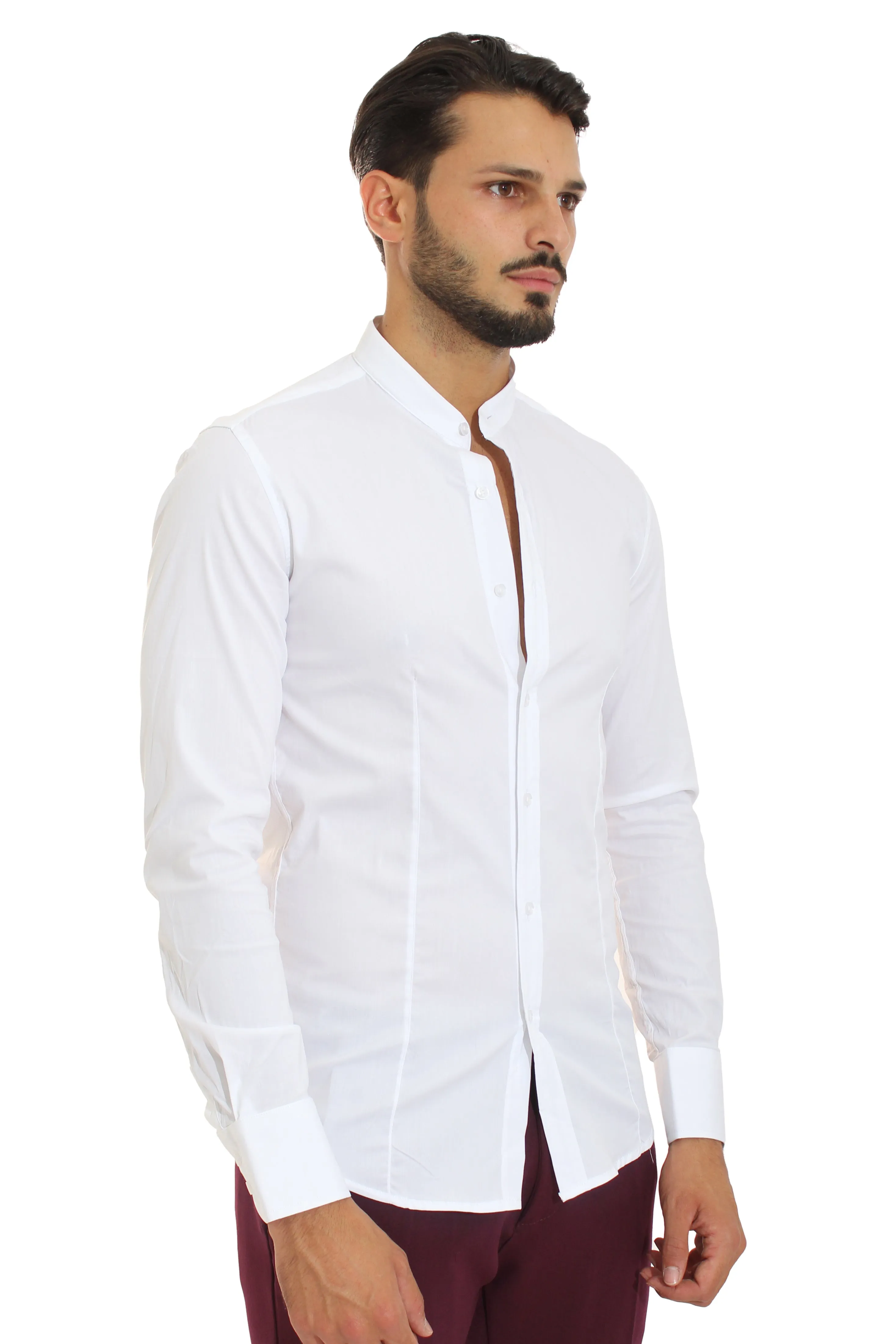 Camicia Uomo Maniche Lunghe Tinta unita Art. Cm116