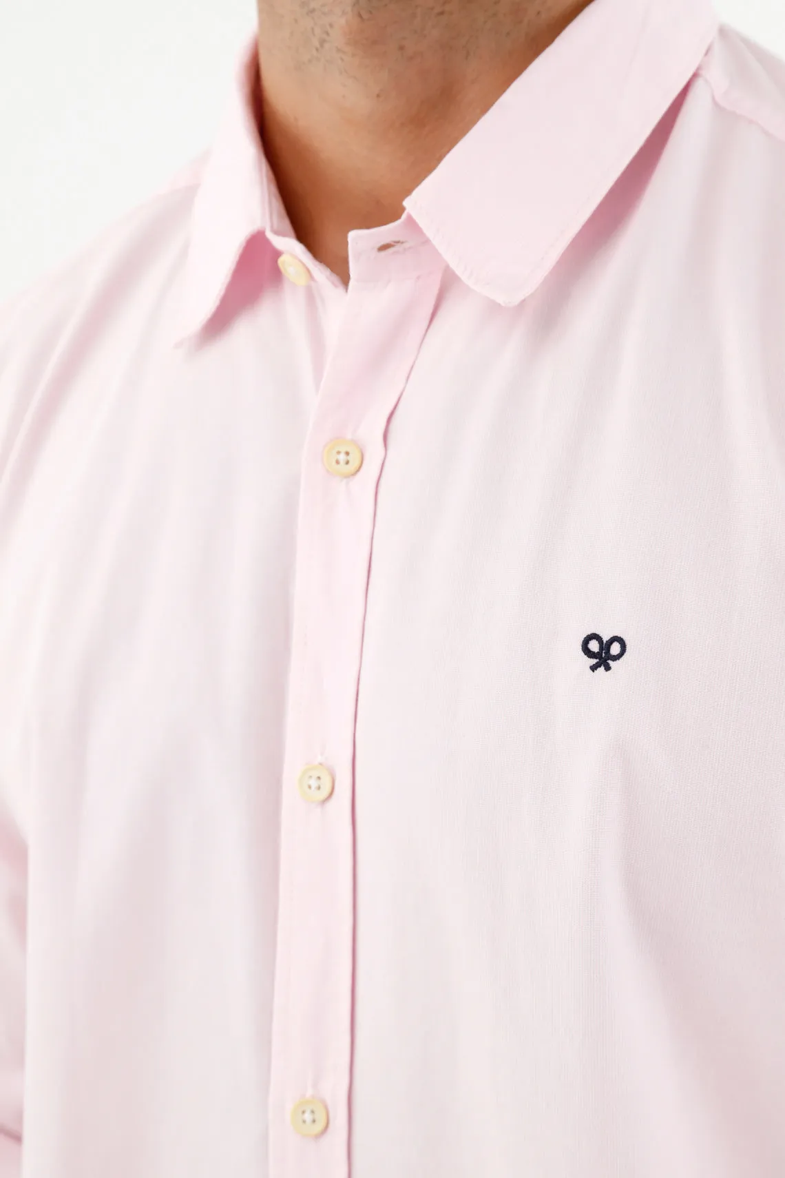 Camisa rosada clasica para hombre