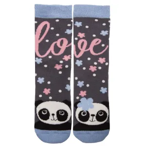 Chaussettes antidérapantes panda Gris 5/8 ans