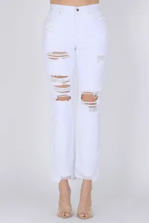 Jeans Rectos Blancos