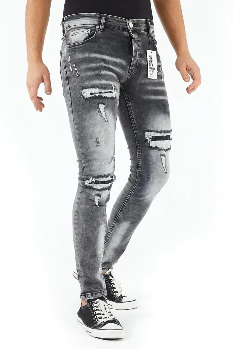 Jeans Uomo Slim Fit Con sfumature e Abrasioni Art. JS436