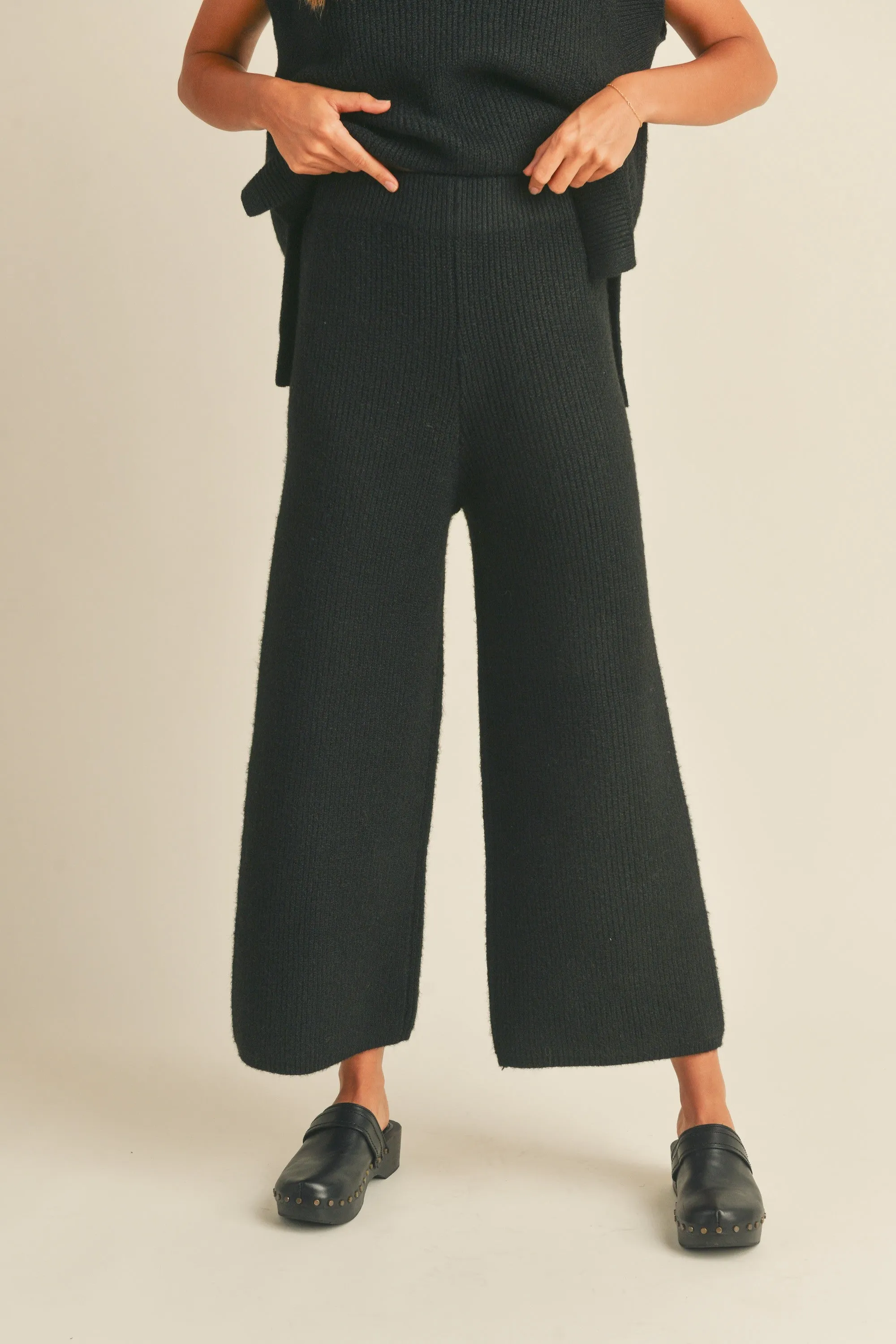 LANA SWEATER PANTS-BLACK