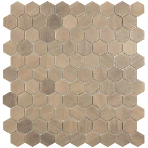 Legend Angora, Hexagon Mosaic - Glass Tile