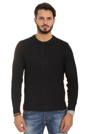 Maglione Uomo Pullover Girocollo Fantasia Treccia Art. Mg70