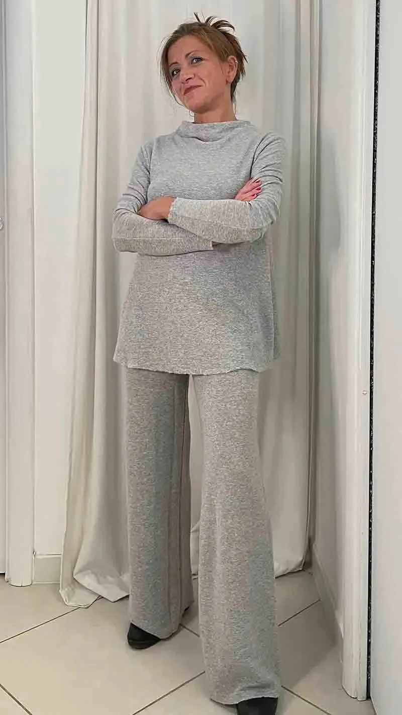 Pantalone Donna in lana merino Grigio