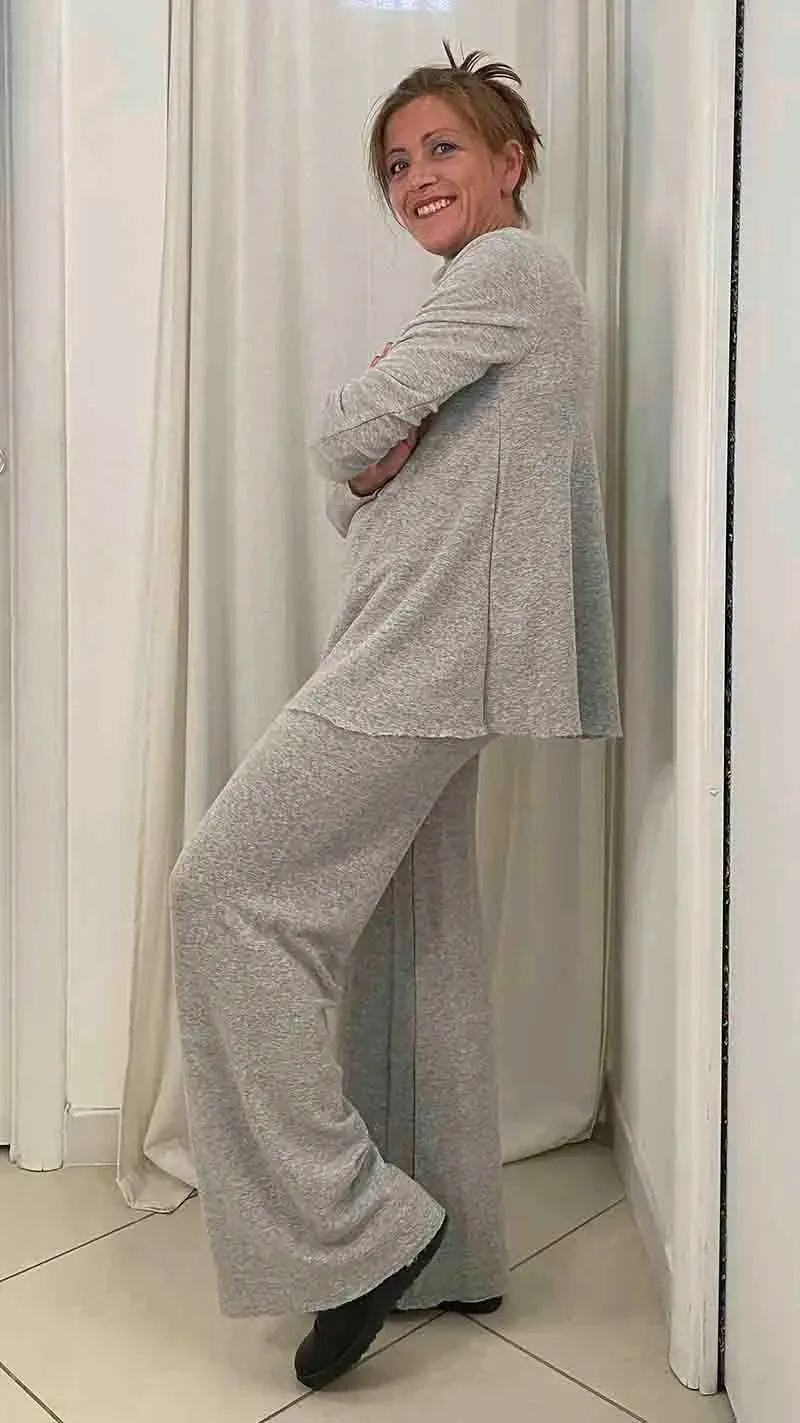 Pantalone Donna in lana merino Grigio