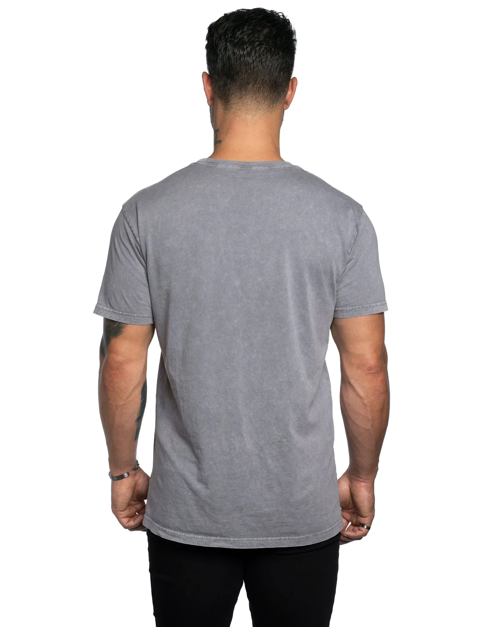 Stone Wash Relaxed Fit Crew Neck Tee