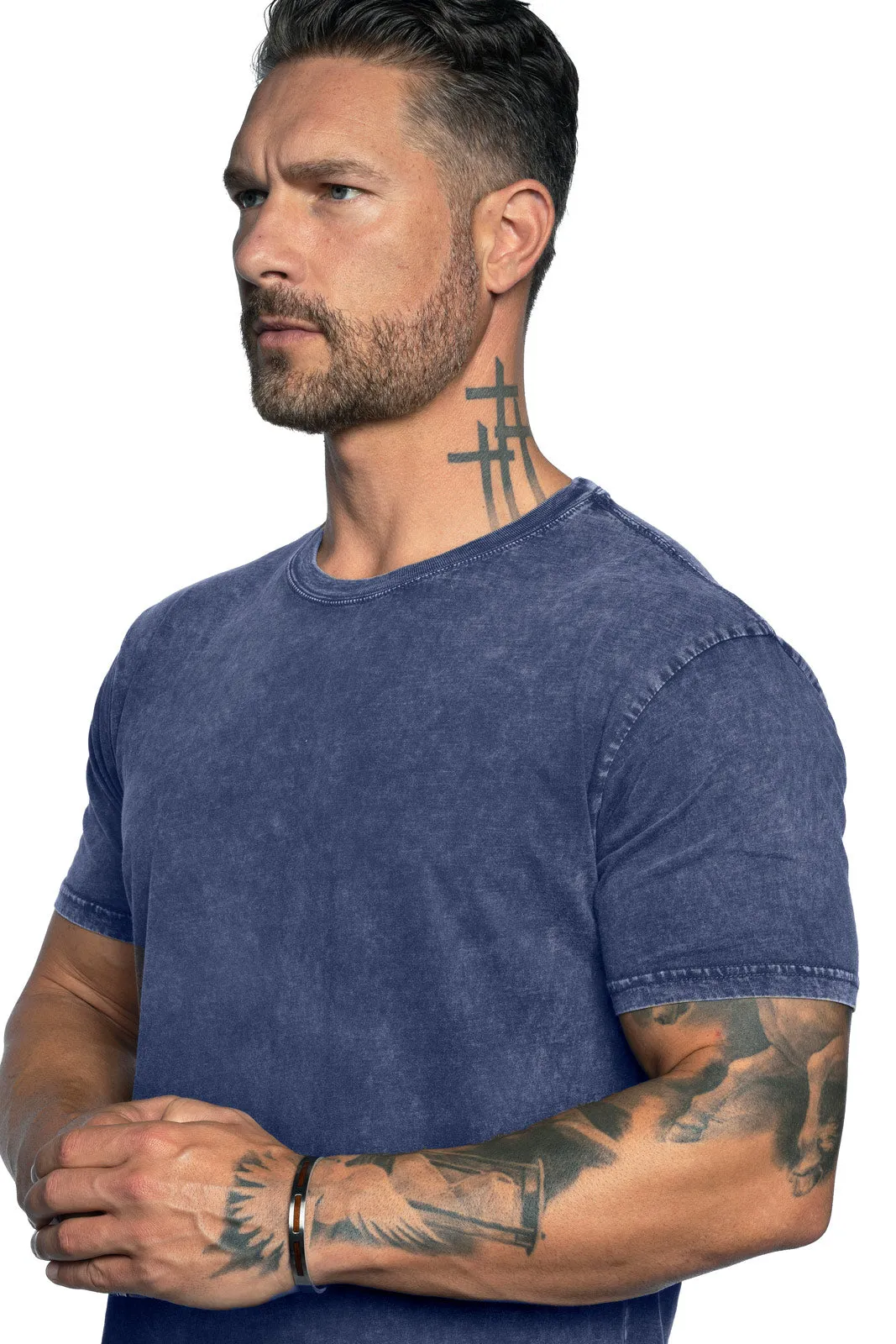 Stone Wash Relaxed Fit Crew Neck Tee