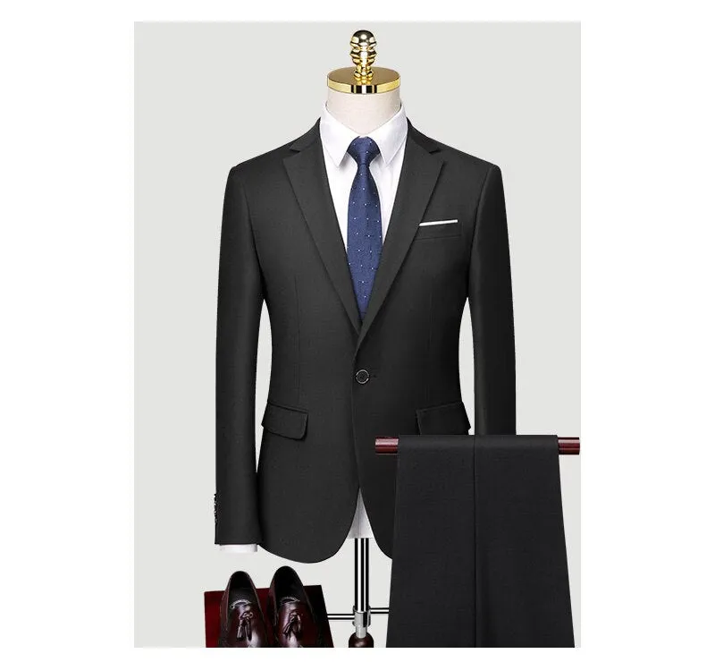 Suit Men's Wedding Dress Korean Version Slim Professional Formal Groomsman Dress Small Suit Three Piece Men's Suit