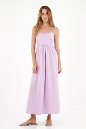 Vestido largo de tiras morado para mujer